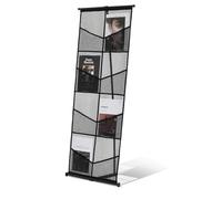 VEVOR Soporte para Revistas, 4 Niveles 8 Ranuras de Malla, Expositor de Pie para Folletos, Estante Revistero para Periódicos Presentación de Literatura Catálogos, Portafolletos para Tienda Exhibición