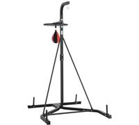 VEVOR Soporte para Saco de Boxeo 2 en 1 Equipo de Entrenamiento de Acero Soporta hasta 65 kg Altura Ajustable Soporte Independiente para Sacos de Arena para Gimnasio en Casa, 132x114x201 cm