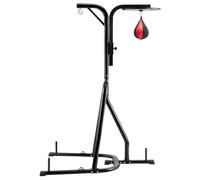 VEVOR Soporte para Saco de Boxeo 2 en 1 Equipo de Entrenamiento de Acero Soporta Hasta 65 kg Altura Ajustable Soporte Independiente para Sacos de Arena para Gimnasio en Casa, 143 x 126 x 214 cm