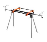 VEVOR Soporte para Sierra Ingletadora de Acero con Abrazaderas de Soporte de Montaje de Una Pieza Carga de 136,1 kg Altura y Longitud Ajustables, Soporte para Sierra Ingletadora Portátil y Plegable