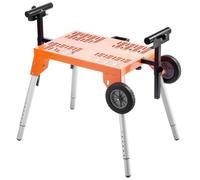 VEVOR Soporte para Sierra Ingletadora de Acero con Tablero y Ruedas, Capacidad de Carga de 149,7 kg, Altura y Longitud Ajustables, Soporte Portátil Compacto y Plegable para Sierra Ingletadora