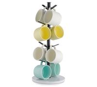 VEVOR Soporte Mejorado para Tazas con Forma de Árbol y Base de Mármol, 8 Ganchos para Tazas de Café, de Acero al Carbono, Fácil de Instalar y Limpiar, Organizador para Cocina y Hogar(Negro Mate)