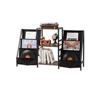 VEVOR Soporte para Tocadiscos 1250 x 300 x 740 mm de 3 Niveles, Capacidad para Hasta 280 Álbumes, Soporte para Tocadiscos con Estante de Exhibición para Discos de Vinilo para Sala de Estar, Negro