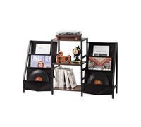 VEVOR Soporte para Tocadiscos 1250 x 300 x 740 mm de 3 Niveles, Capacidad para Hasta 280 Álbumes, Soporte para Tocadiscos con Estante de Exhibición para Discos de Vinilo para Sala de Estar, Negro