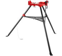 VEVOR Soporte para tuberías con trípode para tubos 3,2 a 152 mm patas de acero plegables soportes para tubos con bandeja tornillo de banco con cadena para una variedad de materiales de tuberías