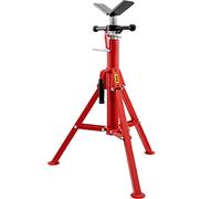 VEVOR Soporte para tubos con cabezal en V 0,32 a 30,48 cm altura ajustable 71-132 cm soporte para tubos Carga de 1134 kg soportes de tubo plegable portátil carcasa de acero al carbono