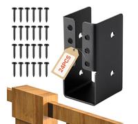 VEVOR Soporte para Vigas Ocultas, con Brida Oculta y Tornillos, para Exteriores, Soportes de Acero Ligeros para Vigas de 49 x 92 mm, Columpios, Vallas y Toboganes de Madera, 24 Unidades, Negro