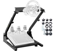 VEVOR Soporte para Volante 57,5 x 48 x 62-80 cm, Acero al Carbono, Simulador de Conducción con Soporte para Palanca de Cambios, para Logitech G25 G27 G29 G920, Thrustmaster T300RS, Fanatec y Simucube