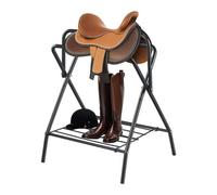 VEVOR Soporte Plegable para Sillín de Caballo de 71 x 48 x 95 cm, Soporte Independiente para Mantas de Caballo Carga de 60 kg, Soporte de Acero Resistente para Sillín Inglés y Occidental, Negro