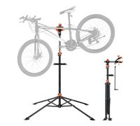 VEVOR Soporte Plegable para Taller de Bicicletas Carga de 36,3 kg Soporte de Reparación de Bicicletas Ajustable en Altura, Abrazadera Giratoria de 360° con Soporte para Herramientas para Mantenimiento
