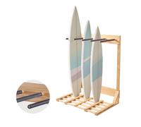 VEVOR Soporte Vertical para Tablas de Surf, Soporte de Madera de 4 Niveles para Almacenamiento y Exhibición de Tablas de Surf, Estante de Tabla Independiente para Wakeboard, Snowboard y Esquís