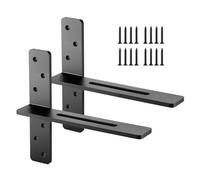 VEVOR Soportes para Estantes en Forma de T, 2 uds, Capacidad de Peso: 90 kg, 355,6 x 73,5 x 304,8 mm, de Acero Macizo, Resistentes, para Encimeras, con Tornillos, Resistente a la Corrosión, Negro