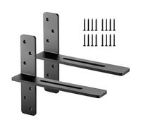 VEVOR Soportes para Estantes en Forma de T, 2 uds, Capacidad de Peso: 90 kg, 355,6 x 73,5 x 304,8 mm, de Acero Macizo, Resistentes, para Encimeras, con Tornillos, Resistente a la Corrosión, Negro