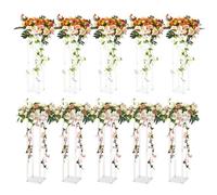 VEVOR Soportes para Flores de Boda 10 Piezas Estante de Flores de Boda 60 cm Jarrón Geométrico Laminado Acrílico, Soporte de Exhibición Floral para Recepción de Eventos, Decoración de Fiestas Bodas