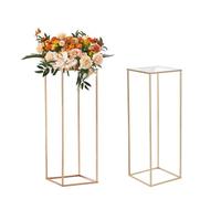 VEVOR Soportes para Flores de Boda 2 PCS Estante de Flores de Boda 80 cm Jarrones Dorados para Boda Soporte de Exhibición Floral Laminado Acrílico para Eventos de Recepción, Decoración para Fiestas