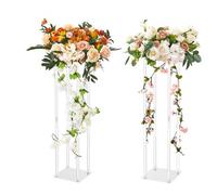 VEVOR Hochzeitsblumenständer Soportes para Flores de Boda, Acrílica, 2 PCS 80CM Blanco
