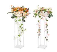 VEVOR Soportes para Flores de Boda 2 Piezas Estante de Flores de Boda 80 cm Jarrón Geométrico Laminado Acrílico Soporte de Exhibición Floral para Recepción de Eventos, Decoración de Fiestas Bodas