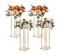 VEVOR Soportes para Flores de Boda 4 Piezas Estante de Flores de Boda Alto de 80 cm Florero Geométrico Soporte de Exhibición Floral Laminado para Recepción de Eventos, Decoración de Fiestas, Bodas