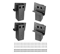 VEVOR Soportes para Persianas de Ciervos, Compatible con Madera de 88,9 x 88,9 mm, Capacidad de 1000 kg, Acero, para Persianas de Caza y Casetas de Tiro, 4 Unidades, 177 x 102 x 270 mm, Negro