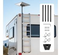 VEVOR Starlink Gen 3 - Soporte de escalera para RV (2450 x 142 x 185 mm, ángulo ajustable de 360°, con kit de accesorios de montaje, adaptador de escalera extralargo de acero, compatible con Gen 3 y