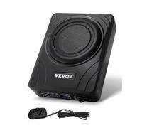 VEVOR Subwoofer para Debajo del Asiento para Automóvil 203 mm 300 W Altavoz Compacto para Coche Amplificador Incorporado Entrada de Nivel Alto Bajo Controlador de Volumen Control Remoto con Cable