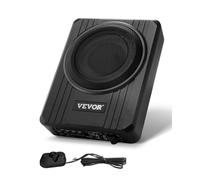 VEVOR Subwoofer para Debajo del Asiento para Automóvil 203 mm 400 W Altavoz Compacto para Coche Amplificador Incorporado Entrada de Nivel Alto Bajo Controlador de Volumen Control Remoto con Cable