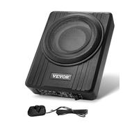 VEVOR Subwoofer para Debajo del Asiento para Automóvil 254 mm 300 W Altavoz Compacto para Coche Amplificador Incorporado Entrada Bajo Controlador de Volumen Control Remoto con Cable