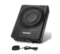 VEVOR Subwoofer para Debajo del Asiento para Automóvil 254 mm 300 W Altavoz Compacto para Coche Amplificador Incorporado Entrada Bajo Controlador de Volumen Control Remoto con Cable