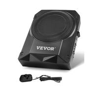 VEVOR Subwoofer para Debajo del Asiento para Automóvil 254 mm 400 W Altavoz Compacto para Coche Amplificador Incorporado Entrada Bajo Controlador de Volumen Control Remoto con Cable