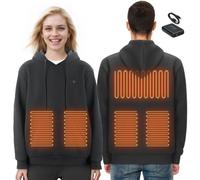 VEVOR Sudadera con Capucha y Calefacción Eléctrica Unisex con Batería XL Negro