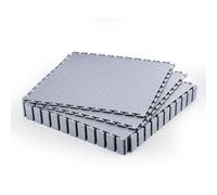 VEVOR Suelo de PVC Antideslizante para Garaje, Paquete de 16 Unidades de 513 x 513 x 5 mm, Instalación por Clic, con Patrón de Diamante para Taller, Almacén, Cuarto de Herramientas, Gris Claro