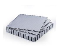VEVOR Suelo de PVC Antideslizante para Garaje, Paquete de 16 Unidades de 513 x 513 x 5 mm, Instalación por Clic, con Patrón de Diamante para Taller, Almacén, Cuarto de Herramientas, Gris Claro