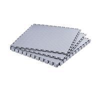 VEVOR Suelo de PVC Antideslizante para Garaje, Paquete de 8 Unidades de 513 x 513 x 5 mm, Instalación por Clic, con Patrón de Diamante para Taller, Almacén, Cuarto de Herramientas, Gris Claro