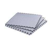 VEVOR Suelo de PVC Antideslizante para Garaje, Paquete de 8 Unidades de 513 x 513 x 5 mm, Instalación por Clic, con Patrón de Diamante para Taller, Almacén, Cuarto de Herramientas, Gris Claro