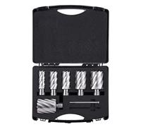 VEVOR Surtido de fresas de zanahoria 6 piezas de fresa anular fijaciones universales Diámetro 25-50,8 mm Profundidad de perforación 50,8 mm Acero rápido HSS Accesorios para taladro magnético de metal