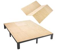 VEVOR Tabla de Cama Plegable, Tamaño 177 x 208 cm, Soporte para Colchón, Somier Plegable de Madera Contrachapada, con Cintas de Nailon, Bordes Redondeados, para Camas de Todo Tipo Sofá, Color Madera