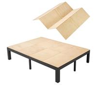 VEVOR Tabla de Cama Plegable, Tamaño 195 x 148 cm, Soporte para Colchón, Tabla de Bunkie de Madera Contrachapada, Bordes Redondeados, con Cintas de Nailon, Somier Plegable para Camas de Todo Tipo Sofá