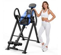 VEVOR Tabla de Inversión Capacidad de 136 kg, Mesa de Inversión de Alta Resistencia, Entrenador de Gravedad, Reposabrazos de 3 Niveles, Bloqueo de Doble Rodillo, para Hombros, Espalda, Azul y Gris
