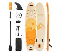 VEVOR Tabla de Paleta Surf Inflable Ultraligera, con Bomba, Remo, Aleta, Mochila, Correa de Tobillo, Correa, Plataforma Antideslizante para Jóvenes y Adultos, 335,2 x 83,8 x 15,2 cm, Amarillo