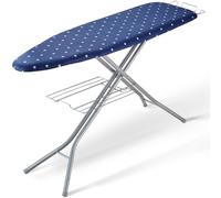 VEVOR Tabla de Planchar 140x37 cm Tabla de Planchar Plegable 4 Capas Gruesas Altura Ajustable de 64-97 cm Bandeja de Almacenaje Inferior Funda Anticalórica 100% Algodón Lavandería Hogar, 154x37x97 cm