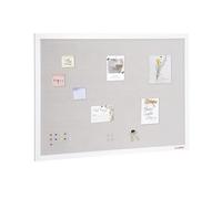 VEVOR Tablero de Corcho Blanco con Superficie de Lino 1200 x 900 mm Tablón de Anuncios de Pared con Marco de Madera Blanco Tablón de Anuncios Elegante y Funcional para Hogar, Escuela, Oficina