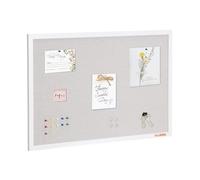VEVOR Tablero de Corcho Blanco con Superficie de Lino 90 x 60 cm Tablón de Anuncios de Pared con Marco de Madera Blanco Tablón de Anuncios Elegante y Funcional para Hogar, Escuela, Oficina