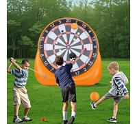 VEVOR Tablero de Dardos Inflable de Fútbol de 2 x 1,4 x 2 m con 4 Pelotas de Fútbol, 12 Dardos de Tenis y Bomba de Aire, Instalación en 3 Minutos, Ideal para Juegos de Jardín, Dardos Gigantes