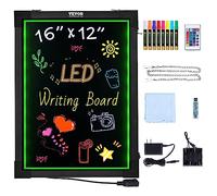 VEVOR Tablero de escritura LED, letrero borrable iluminado de 16.0 x 12.0 in, pantalla de menú estilo neón, tablero de arte con 8 marcadores de tiza brillantes