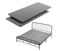 VEVOR Tablero de Litera de Cama de Tamaño King 2000 x 1880 mm, Listones de 38 mm con Tela Oxford 200D, Soporte de Colchón de Madera para Cama de Tamaño King, Fácil Montaje, 4 Piezas, Gris