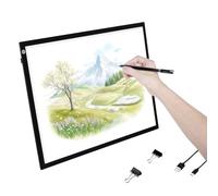 VEVOR Tablero de Luz Panel de Luz LED A3 con Brillo Regulable de 3 Niveles, Mesa de Luz Alimentada por USB para Trazado, Caja de Luz para Pintura con Diamantes, Animación, Bocetos, Estarcido, Negro