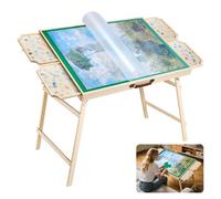 VEVOR Tablero de Rompecabezas de 1500 uds con 4 Cajones y Tapa y Patas Plegables y Ángulo de Inclinación Ajustable, Sistema de Almacenamiento de Rompecabezas, Madera Pino, 890 x 660 x 60/650 mm