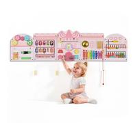 VEVOR Tablero Montessori de Actividades Castillo 14 en 1 de MDF para Niños | para Aula y Casa, Panel Sensorial de Pared con 5 Paneles, Xilófono, Reloj, Engranajes, Cuentas Magnéticas y Rompecabezas