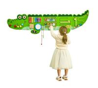 VEVOR Tablero Montessori de Pared de Cocodrilo para Niños 3 a 12 Años, Panel Sensorial con 9 Juegos Interactivos de MDF para Actividad Guardería Aula Habitación Infantil Motricidad Fina y Juego Diario