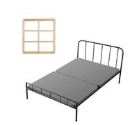 VEVOR Tableros de Cama para Debajo del Colchón, Tamaño Individual, Tablero de Bunkie de 38 mm, Paquete de 2 Piezas, Marco de Madera con Tejido Oxford 200D, Transpirable, Soporte para Colchón, Gris